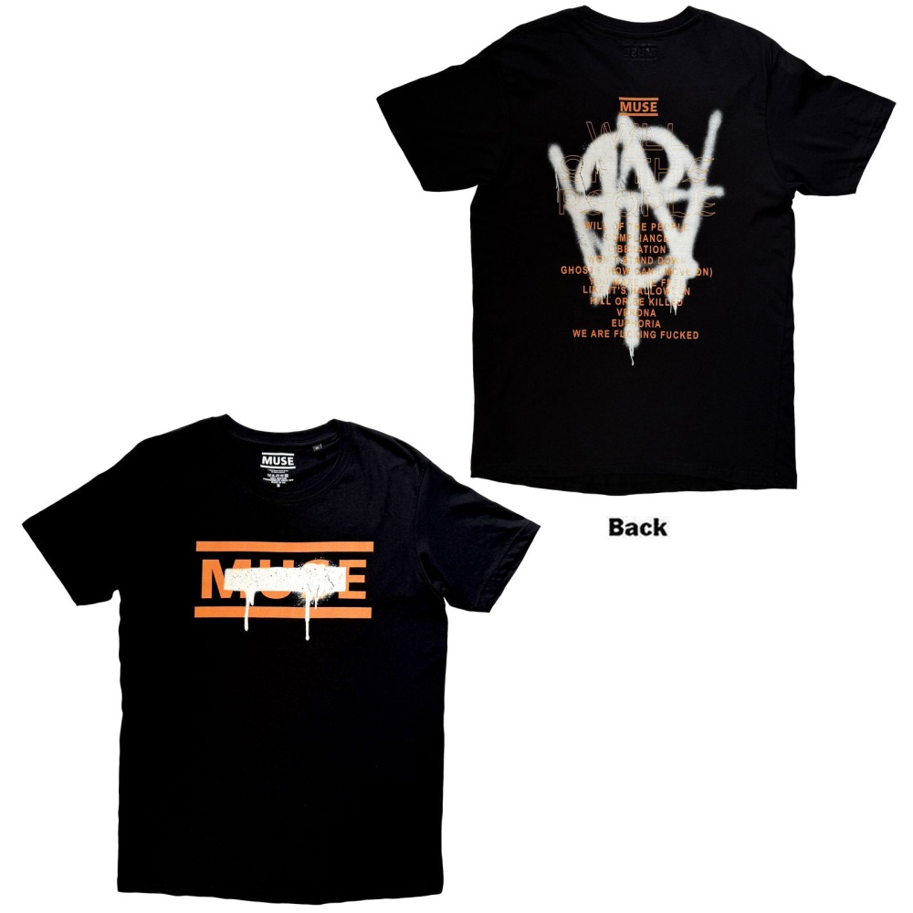 Muse - Grafitti Tracklist Mens Tshirt - Black